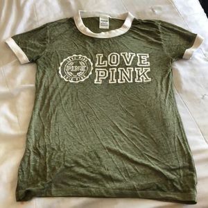pink army green tee